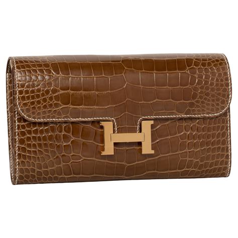 hermes alligator wallet men|Hermes gold alligator constance wallet.